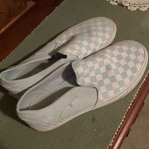 Baby Blue Checkered Vans